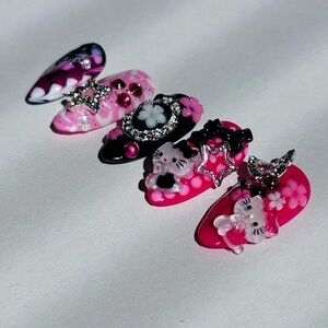 Pretty in pink junk press on nail set